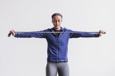 Nobull Performance Zip-up Women's Hoodie Navy | Australia (KR3718)